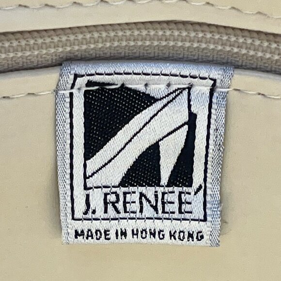 Vintage 80s J. Renee Beige Snake-Embossed Gold Accent Crossbody Clutch Bag Sz M - Picture 10 of 14